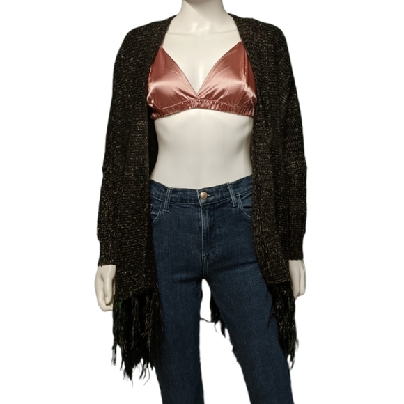 Essue Black Open Cardigan, M/L - Picture 9 of 14